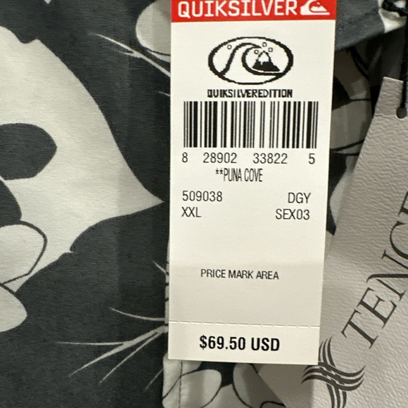 Quiksilver Waterman Shirt Mens XXL Short Sleeve Button Comfort Hawaiian NWT - Picture 7 of 7